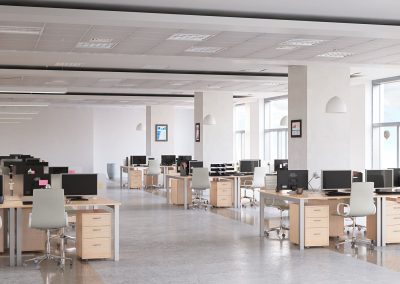 Large open plan office interior.